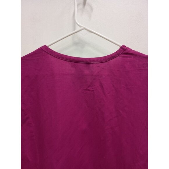 Catherines Womens 3/4 Sleeve Eyelet Cardigan Size 14/16 Magenta Pink Open Cotton - Picture 7 of 7